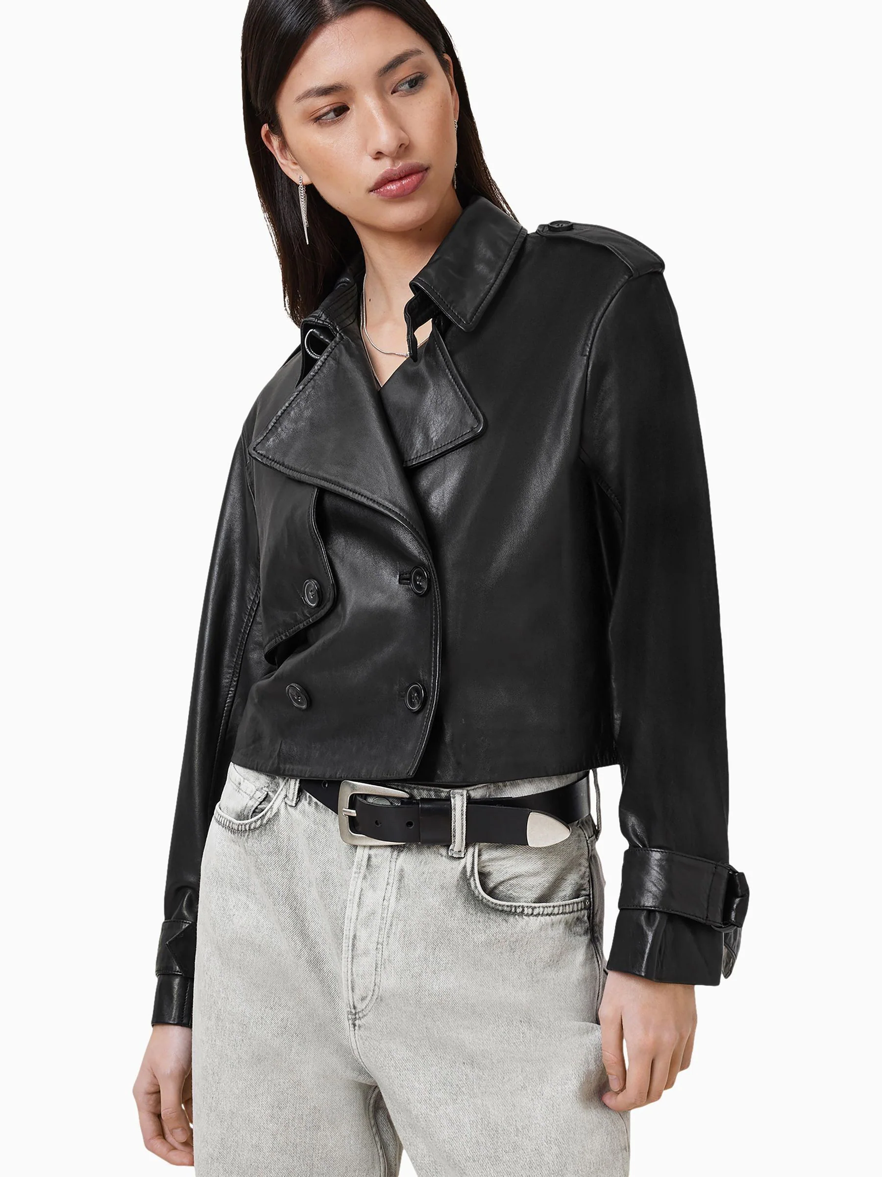 AllSaints Hendry Crop Trench Jacket