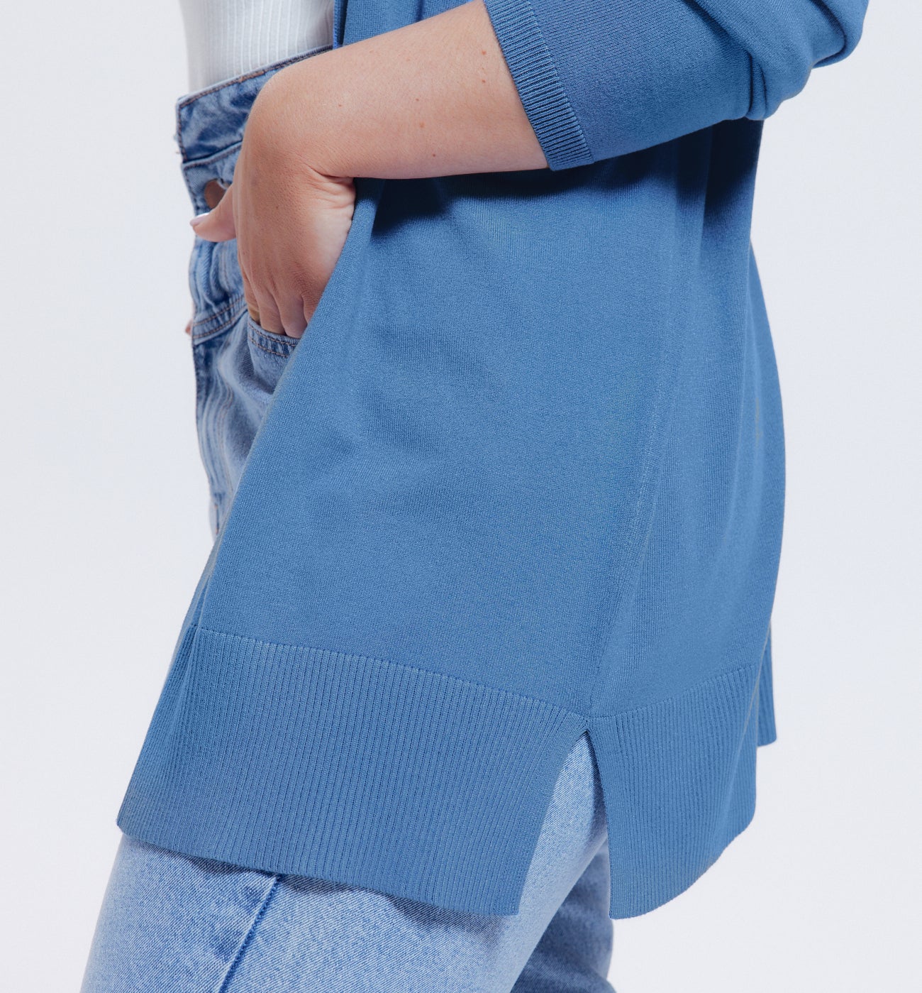 Gilet en maille fine Femme - Bleu