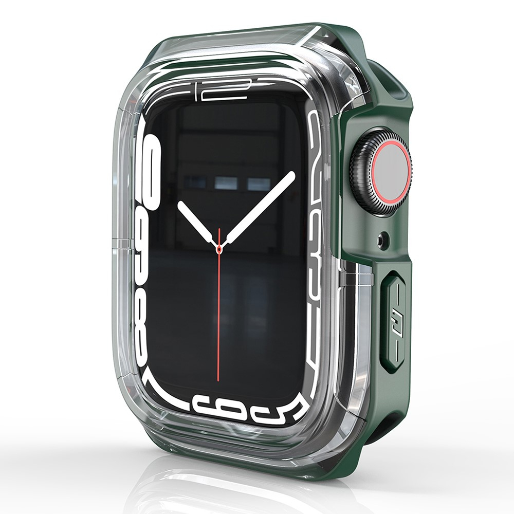 Apple Watch (45 mm) Hybrid Hardcase Bumper Hülle - Transparent / Grün