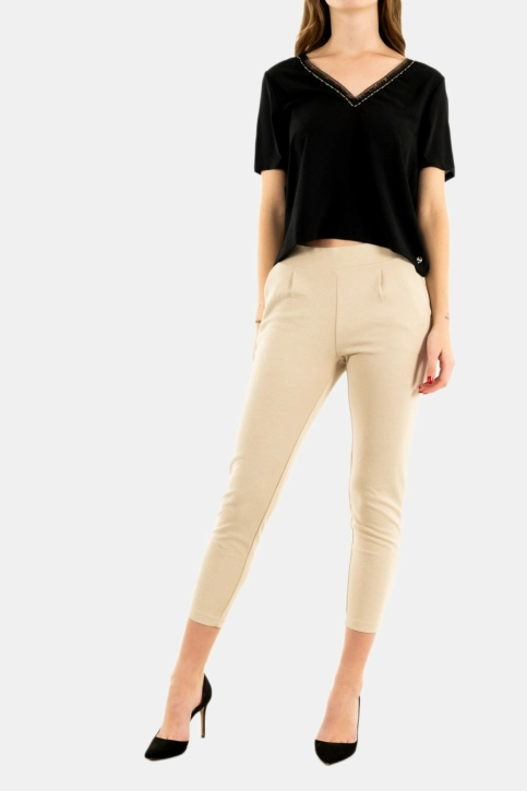 pantalons ichi kate pique 151308 doeskin