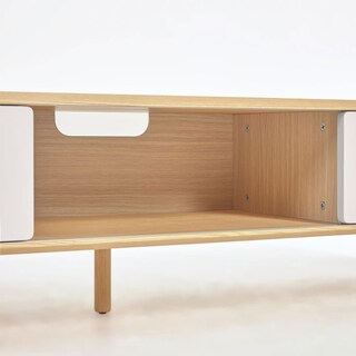 Kave Home Lowboard ANIELLE 180 x 41 cm Esche Natu/ grau