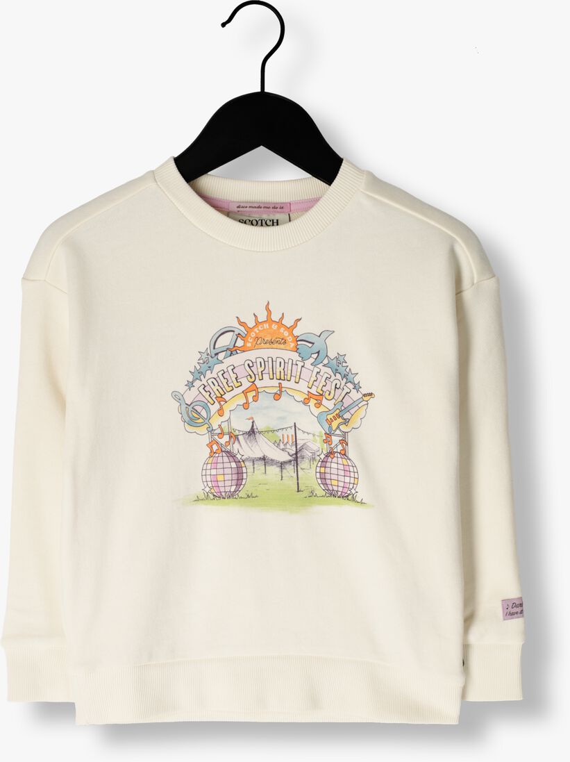 SCOTCH & SODA ecru scotch & soda trui loose-fit artwork sweatshirt