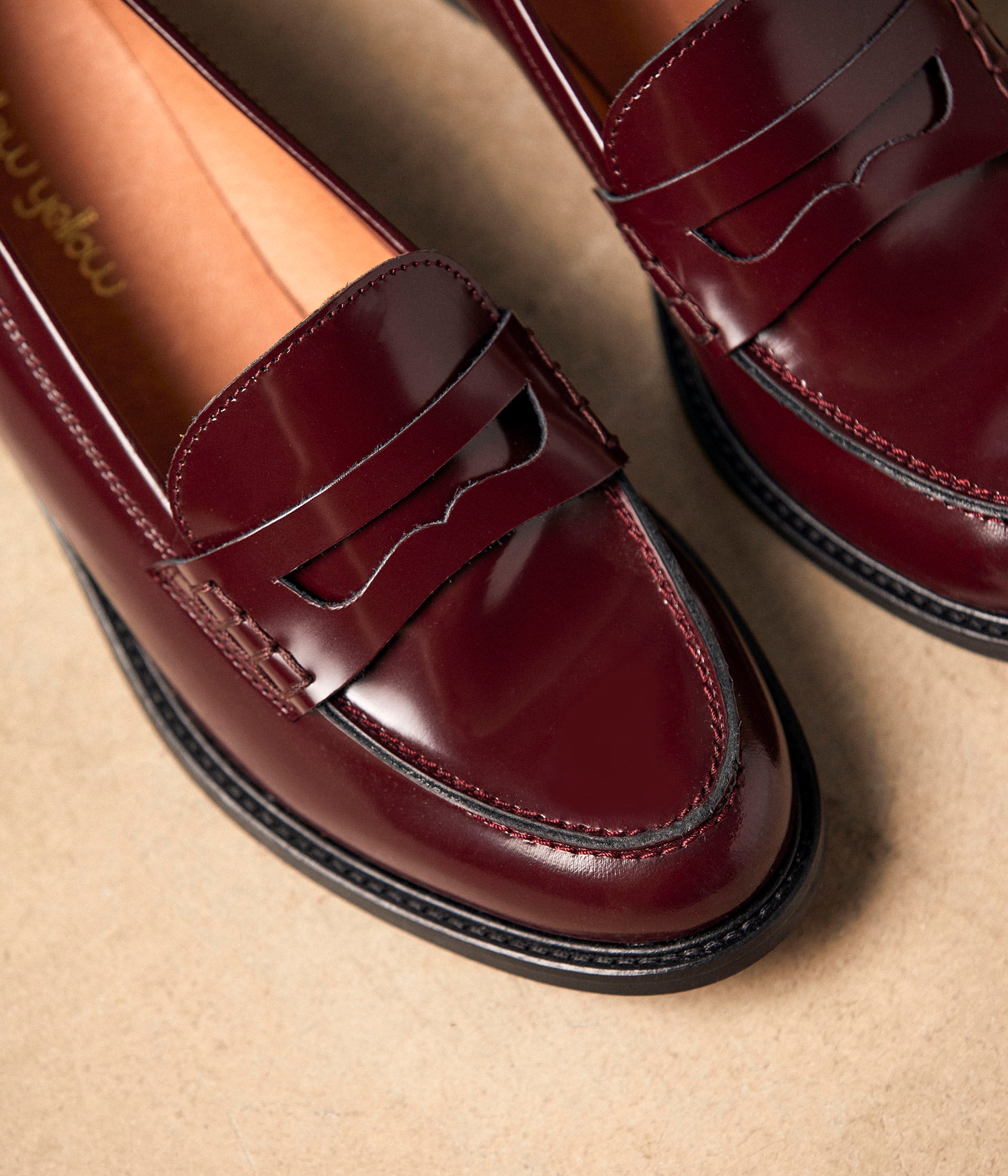 Mocassins cuir bordeaux Angella
