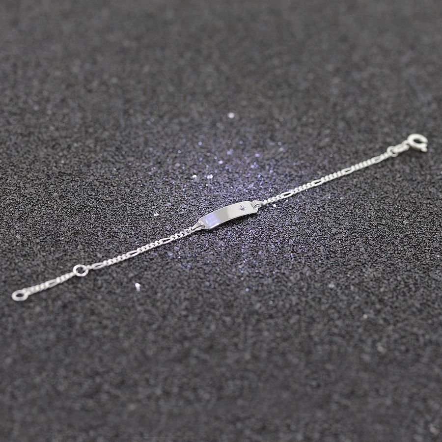 trendor Kinder Gravur-Armband 925 Silber mit Zirkonia 1412 cm silver