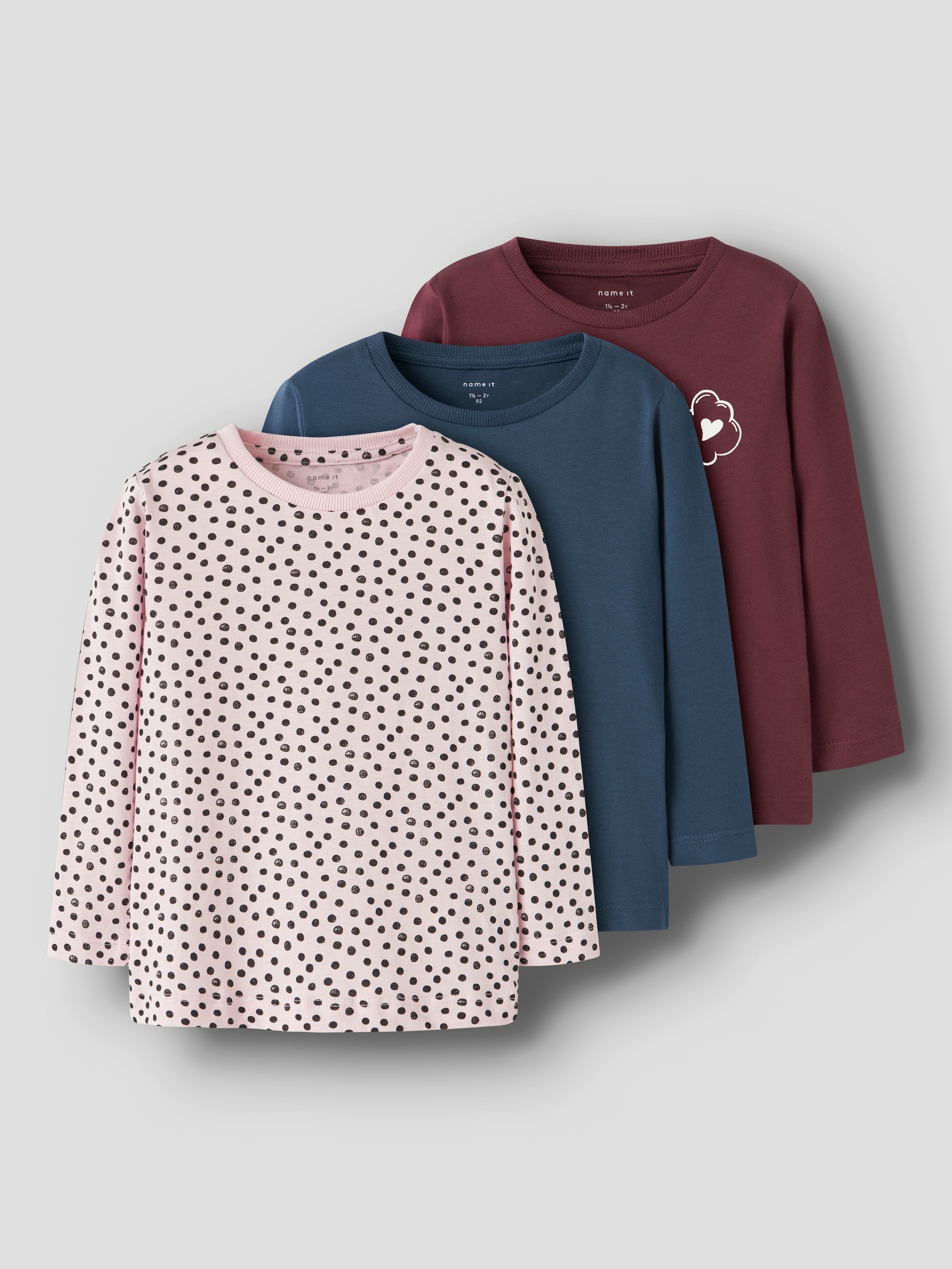 Name It Langarmshirt »NMFNIA 3P LS TOP«, 3 Stk.