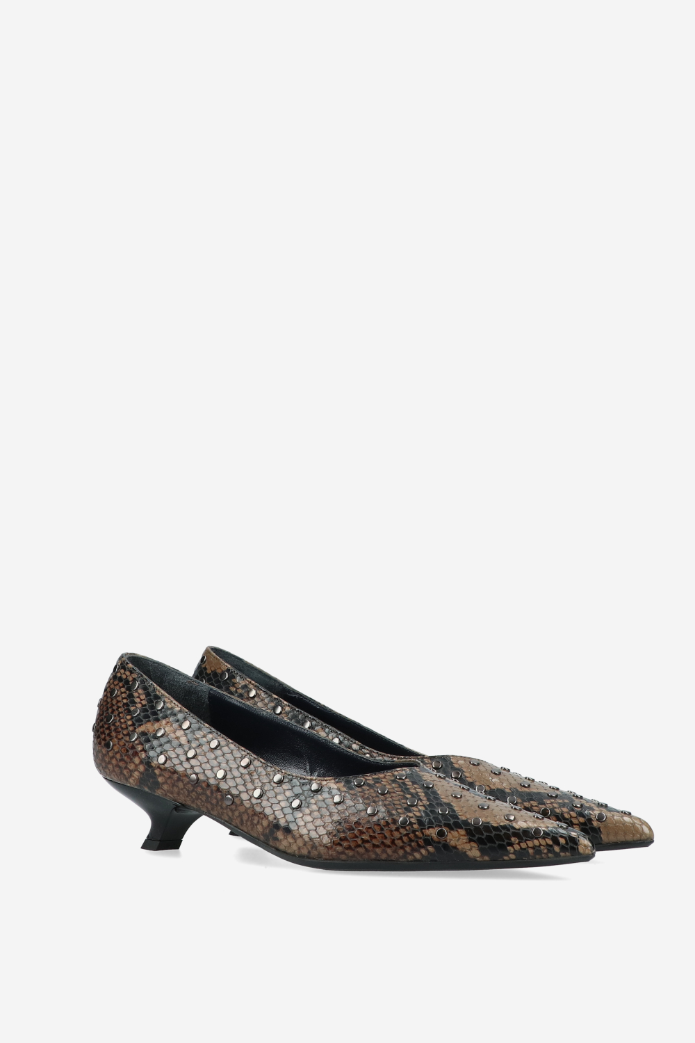 PRBLMS studded pitone leather pumps