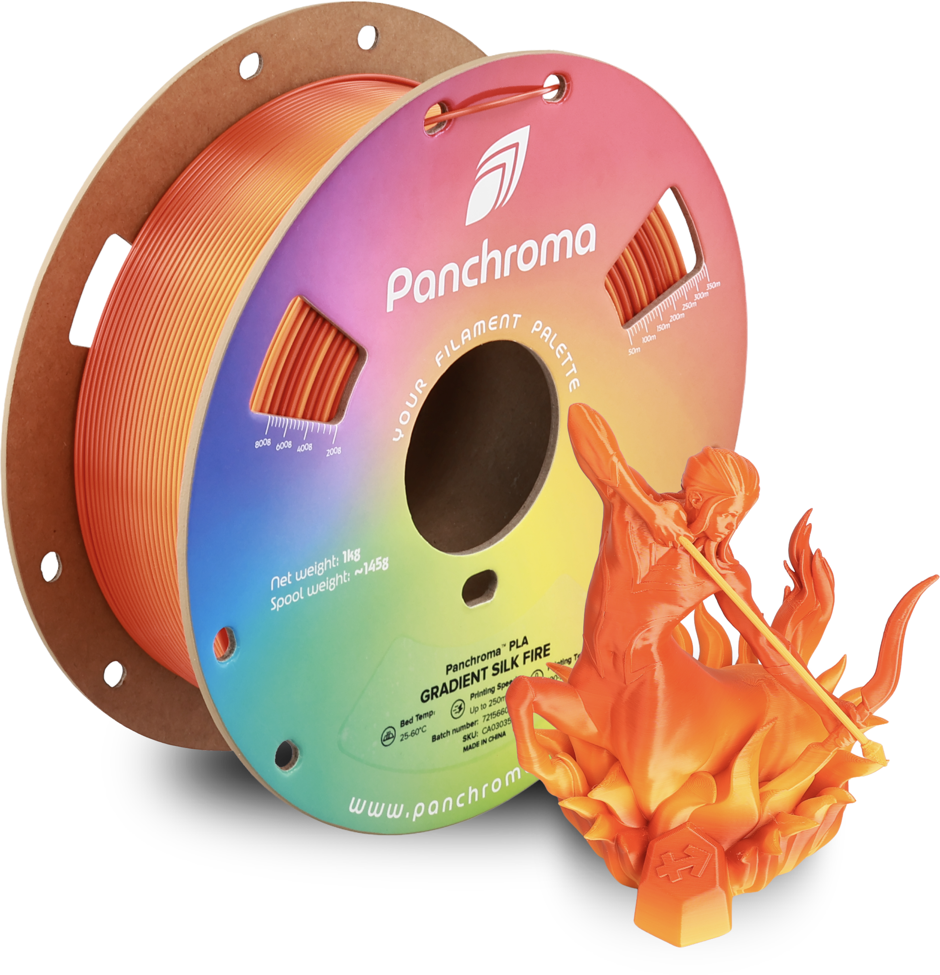 Polymaker  Panchroma™ PLA Gradient Silk Fire, 1,75 mm / 1000 g    Ein Farbspektakel in Silk Fire
