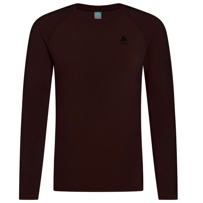 Odlo Herre T-shirts Performance Warm Eco BL Top Crew Neck L/S Brun