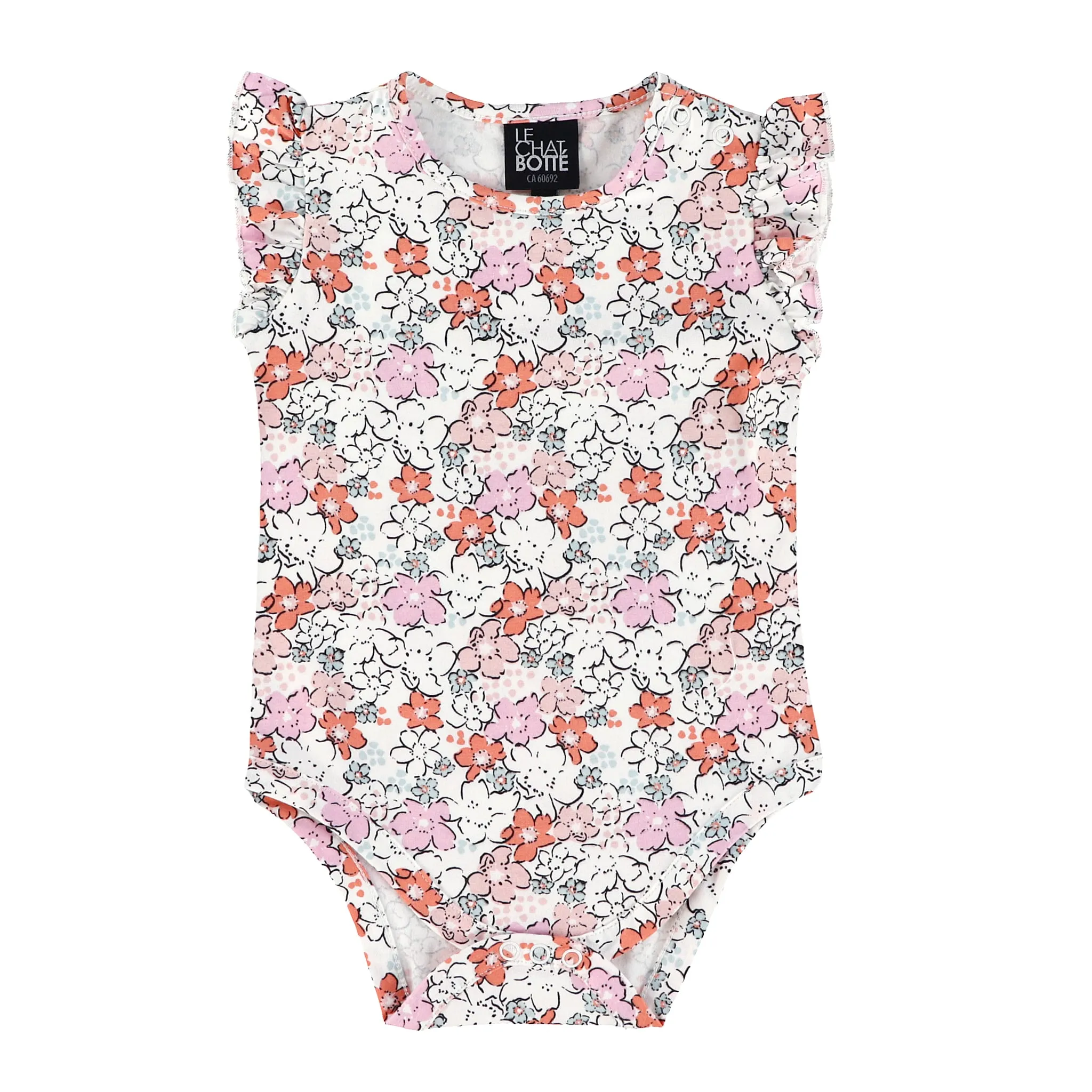 Chat Botté T-shirt Floral 3-24mois
