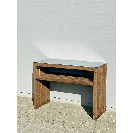 Kabeltromlen grillbord af traller m. topplade - Brunbejdset
