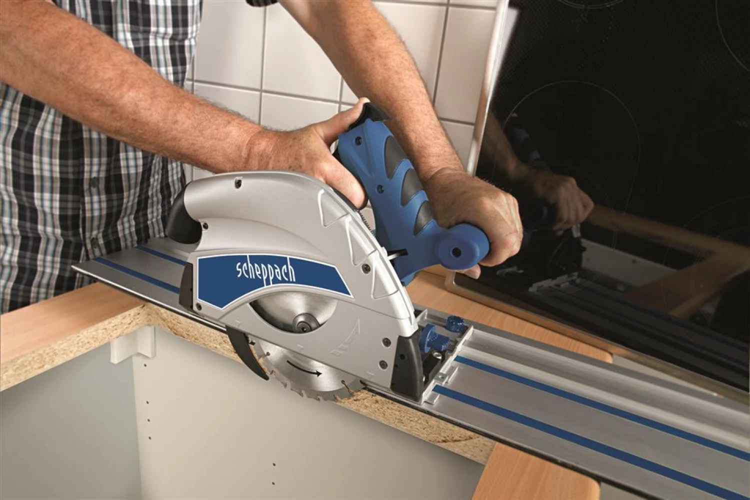 Scheppach PL55 Invalzaag - 1200W - 160mm - incl. geleiderail