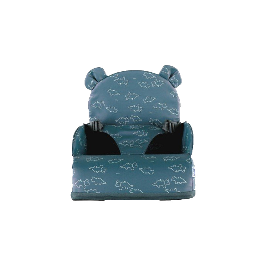 Réhausseur de chaise en toile déperlante imprimé dinosaures - Bleu