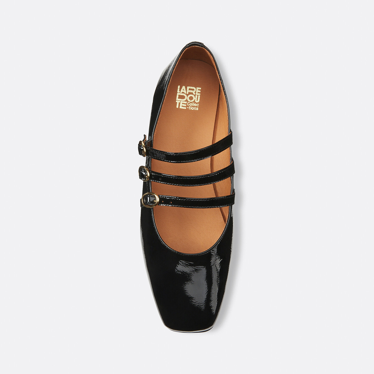 COLEÇÃO LA REDOUTE<br>Sapatilhas de ballet com três tiras de verniz