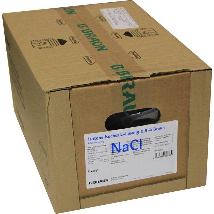 Natriumchlorid 0,9% Braun Ecobag Infusionslösung, 4X3000 ml