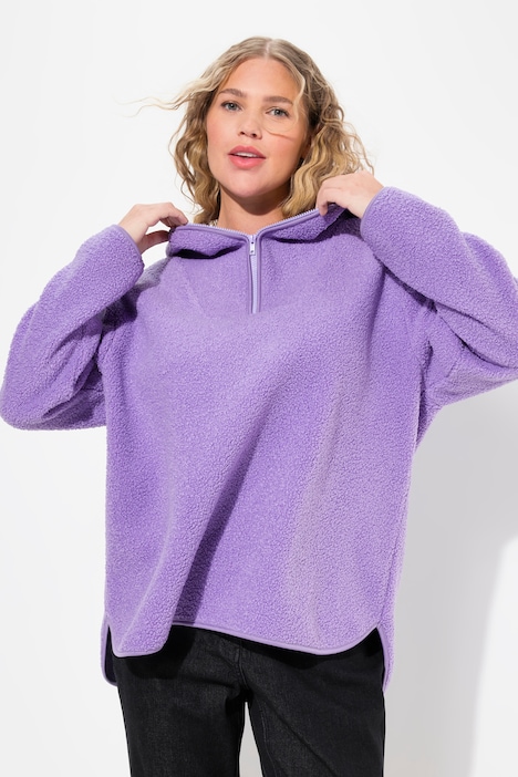 Teddypullover, Plüsch, Kapuze, Langarm