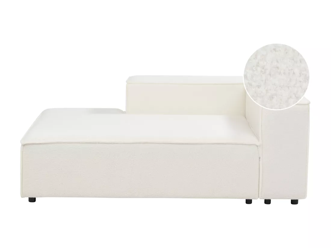 Divan côté droit pour canapé bouclé blanc APRICA