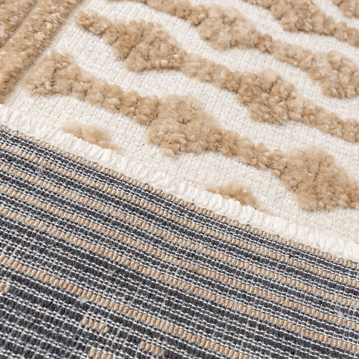 Wasbaar  vloerkleed - Dunya Geo Beige/Wit