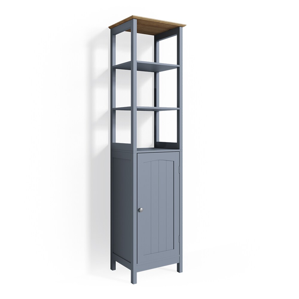 Vicco Badschrank Bianco Grau Hochschrank 160x40x32cm Badregal Badmöbel grau Holz Badezimmerschrank im Landhausstil
