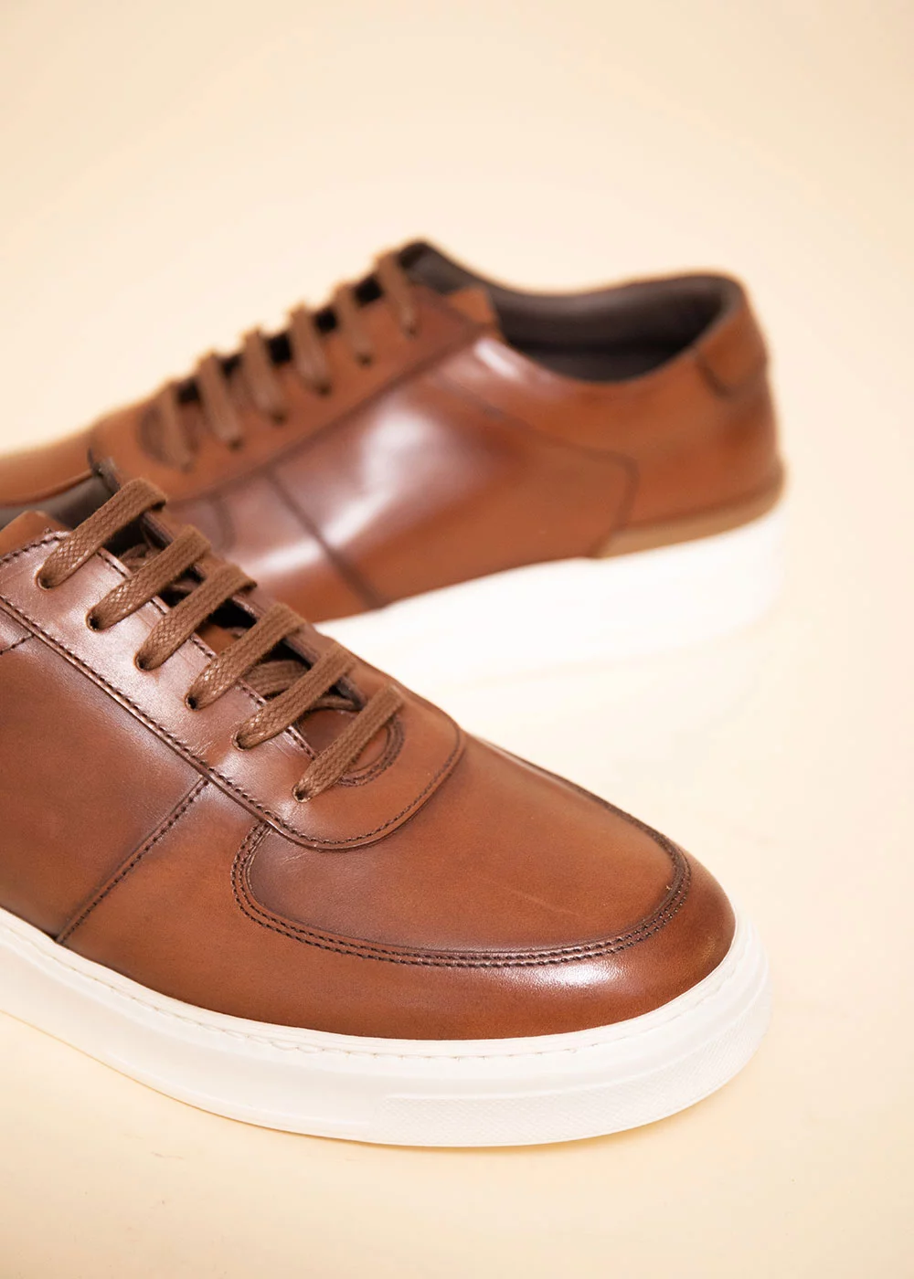 SNEAKERS SABATO CUIR MARRON