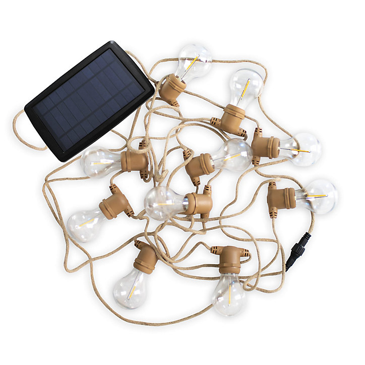 Guirlandes lumineuses LED solaire Allegra naturel E27 350lm 2W IP44 blanc chaud New Garden