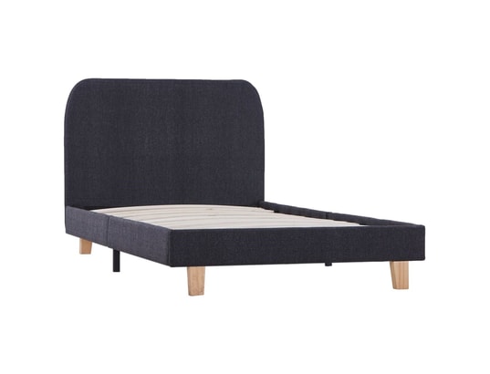 VIDAXL - Sommier  90 x 200 Cadre de lit gris foncé tissu 90 x 200 cm