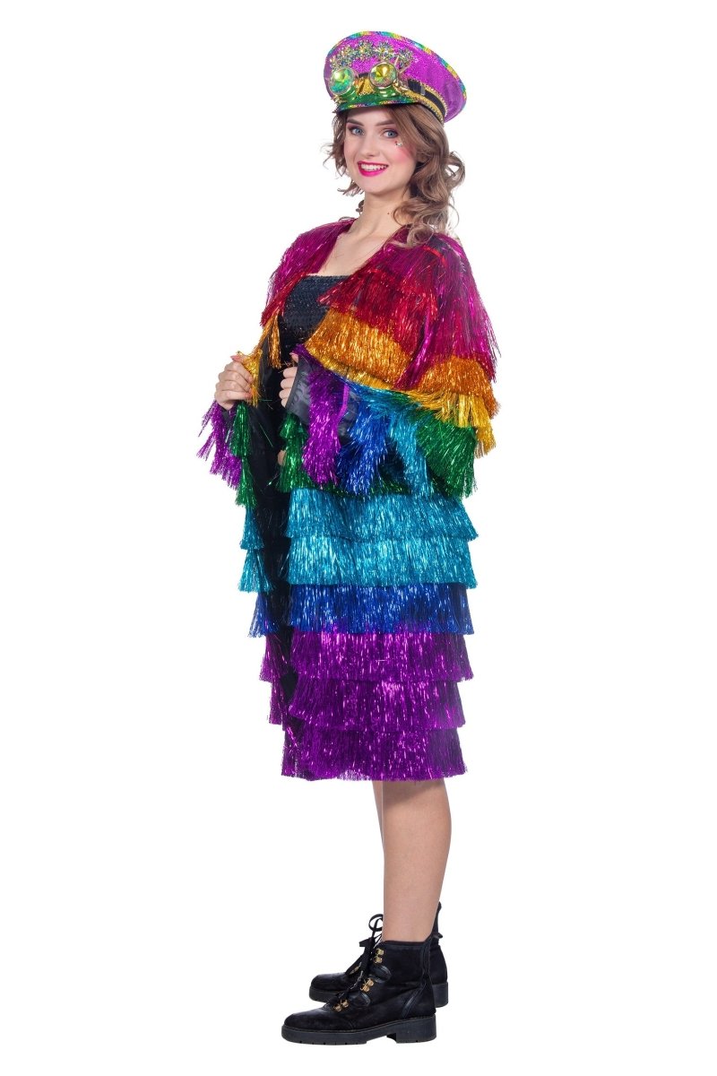 Regenboog Jas Dames Tinsel Lang
