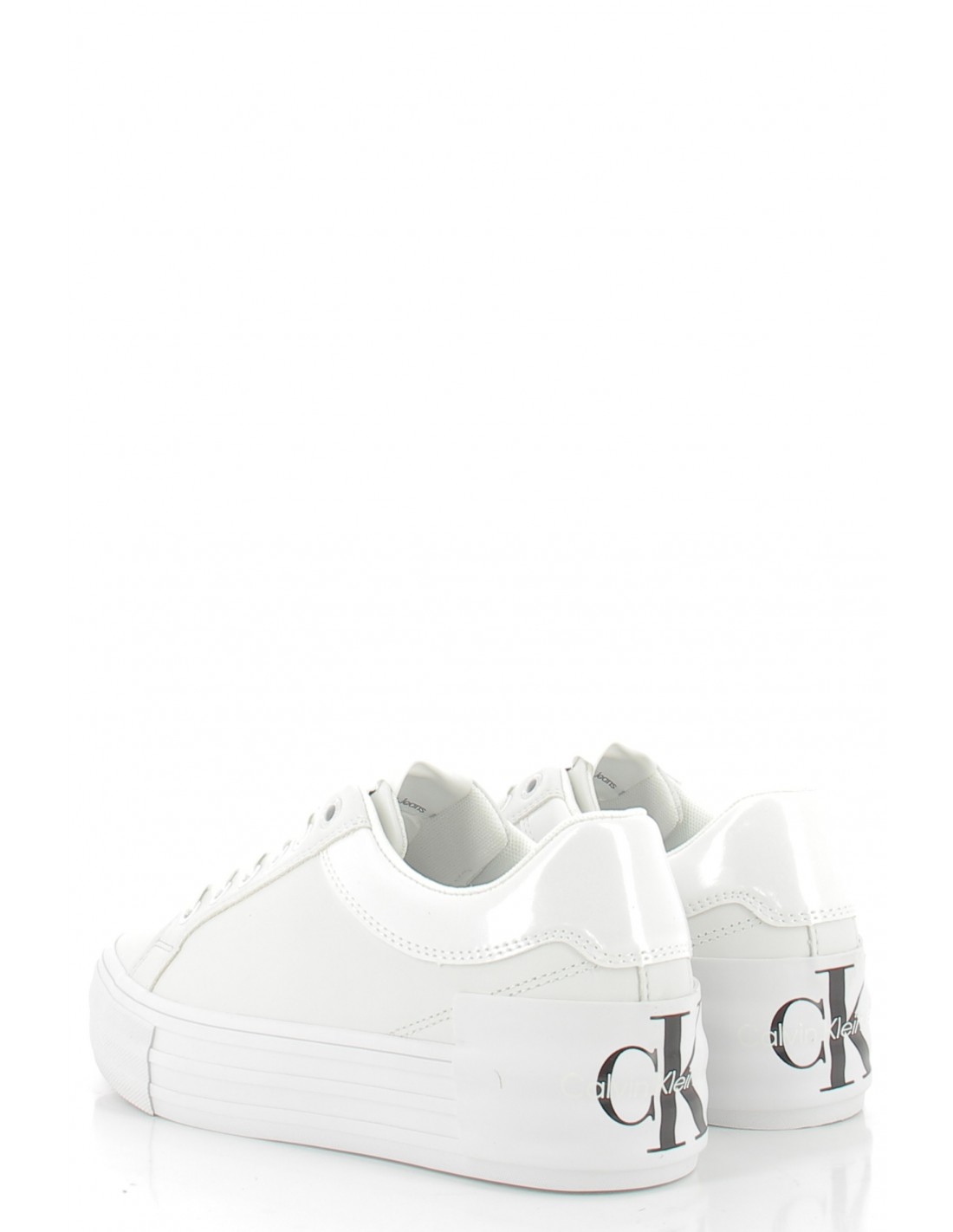 calvin klein baskets basses compensées femme vulcanized flatform bold blanc
