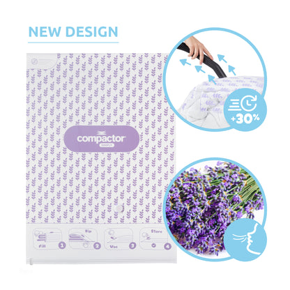 Pack 2 oreillers   sac de rangement sous vide Compress parfum lavande taille L transparents