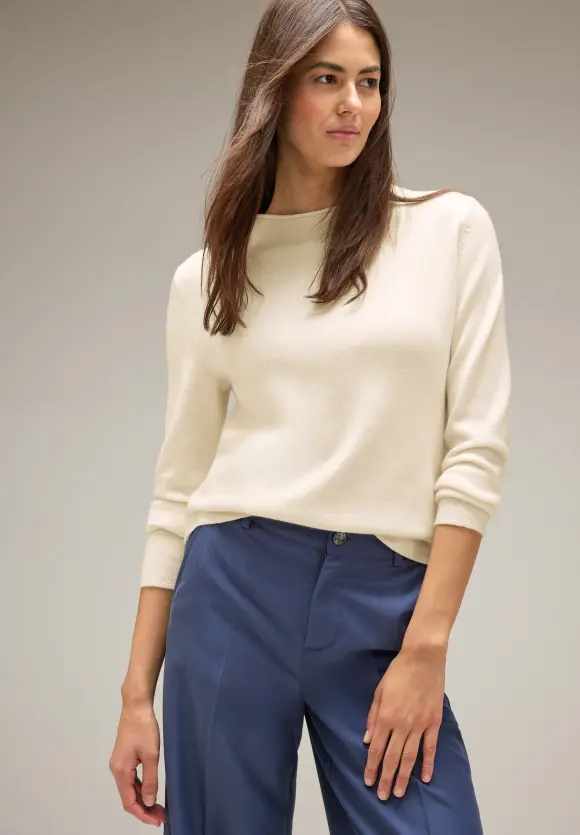Pullover in Melange Optik - cream white melange
