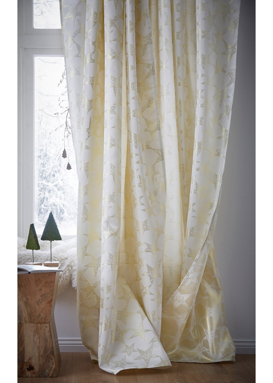 Voilage en jacquard avec motif graphique (1 pce.)