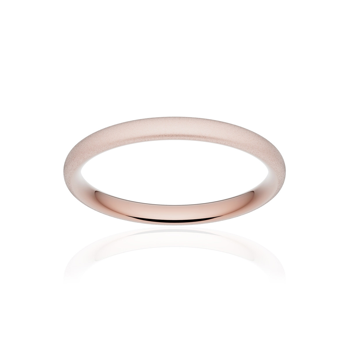 Alliance or 375 rose sablé ruban confort 2,5mm