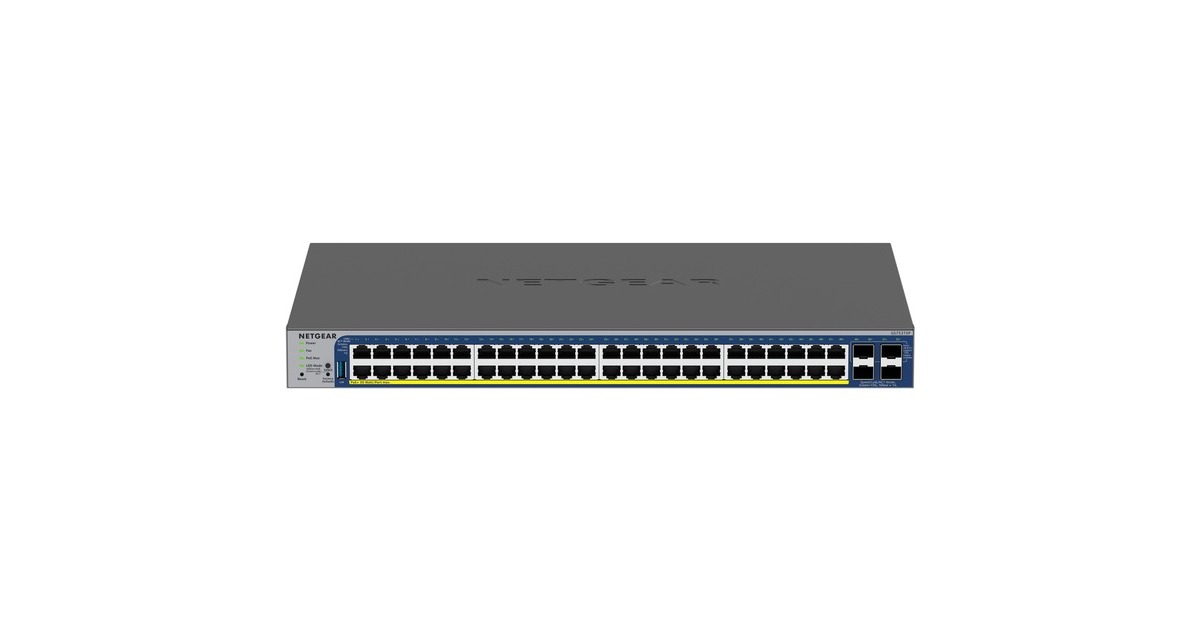 Netgear48-poorts Gigabit PoE+ Smart Switch met 4 SFP+ poorten  (Grijs, 10G, Smart Managed)