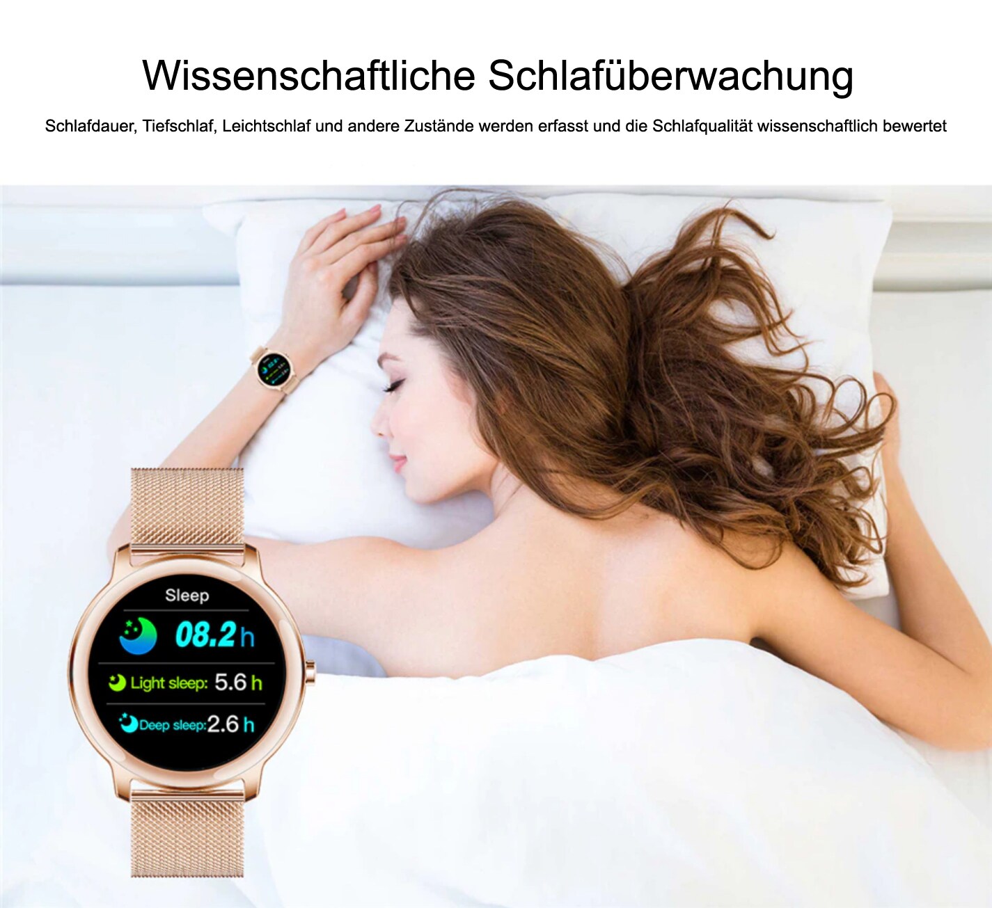 TPFNet Smart Watch / Fitness Tracker IP67 für Damen - Milanaise Armband - Android & IOS - Silber