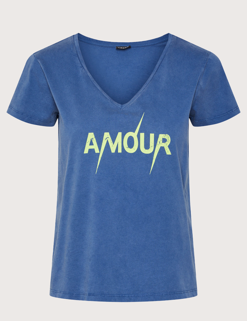 PIECES T-SHIRT FEMME MANCHES COURTES ALIA AMOUR BLEU