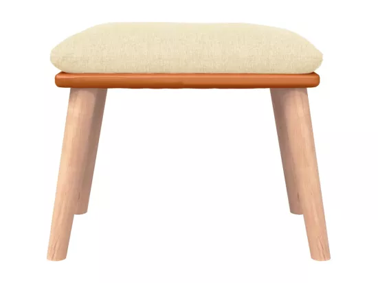 Chaise à bascule avec tabouret Blanc crème Tissu
