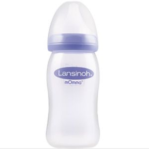Lansinoh mOmma Babyflasche 240ml mit Natural Wave Silikonsauger M