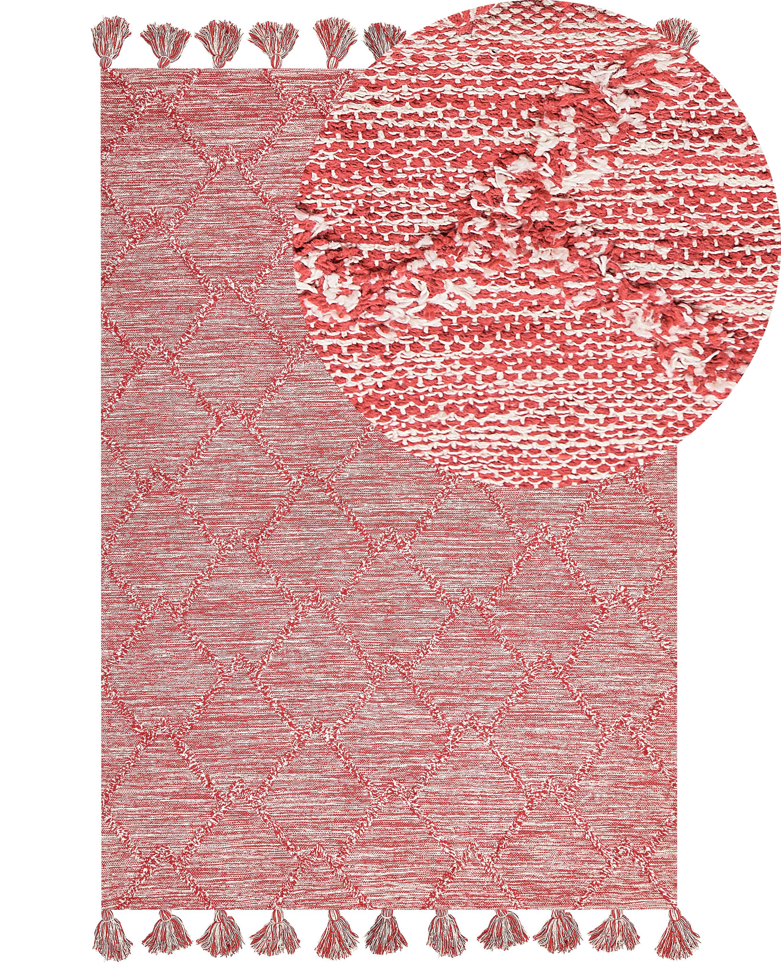 Vloerkleed NIGDE Rood 160 x 230 cm Katoen