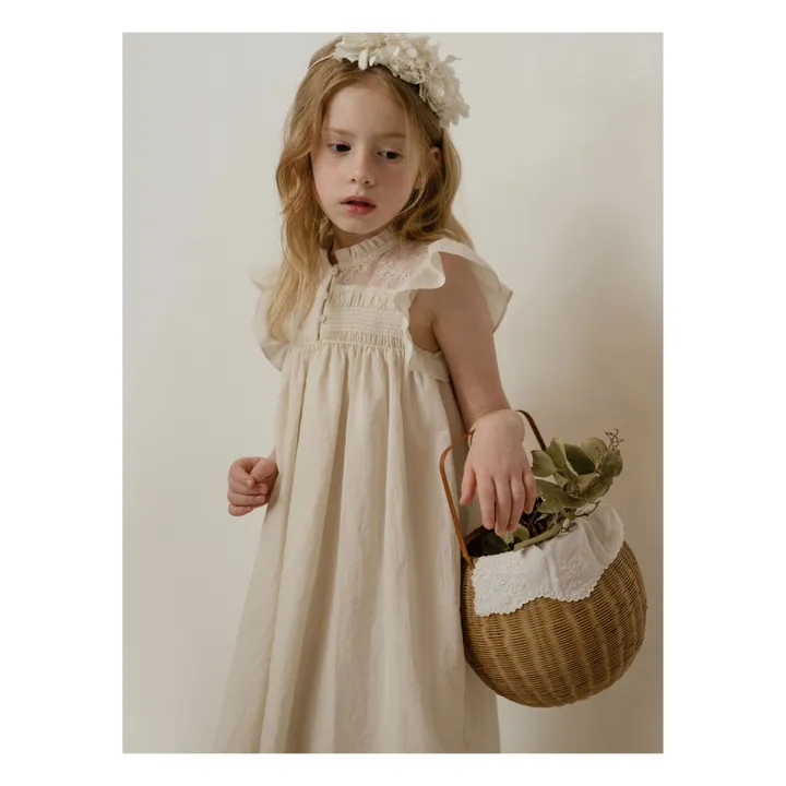 Louisiella Robe Audrey Manches Volantées | Beige
