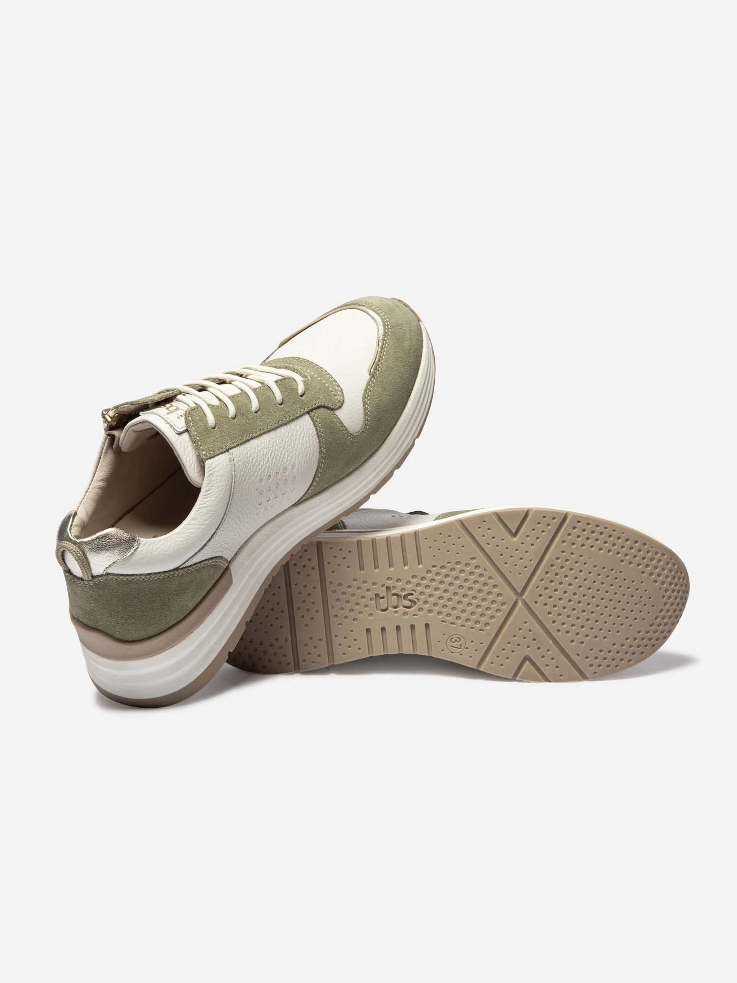 Baskets Femme Compensées et Zippées Vert