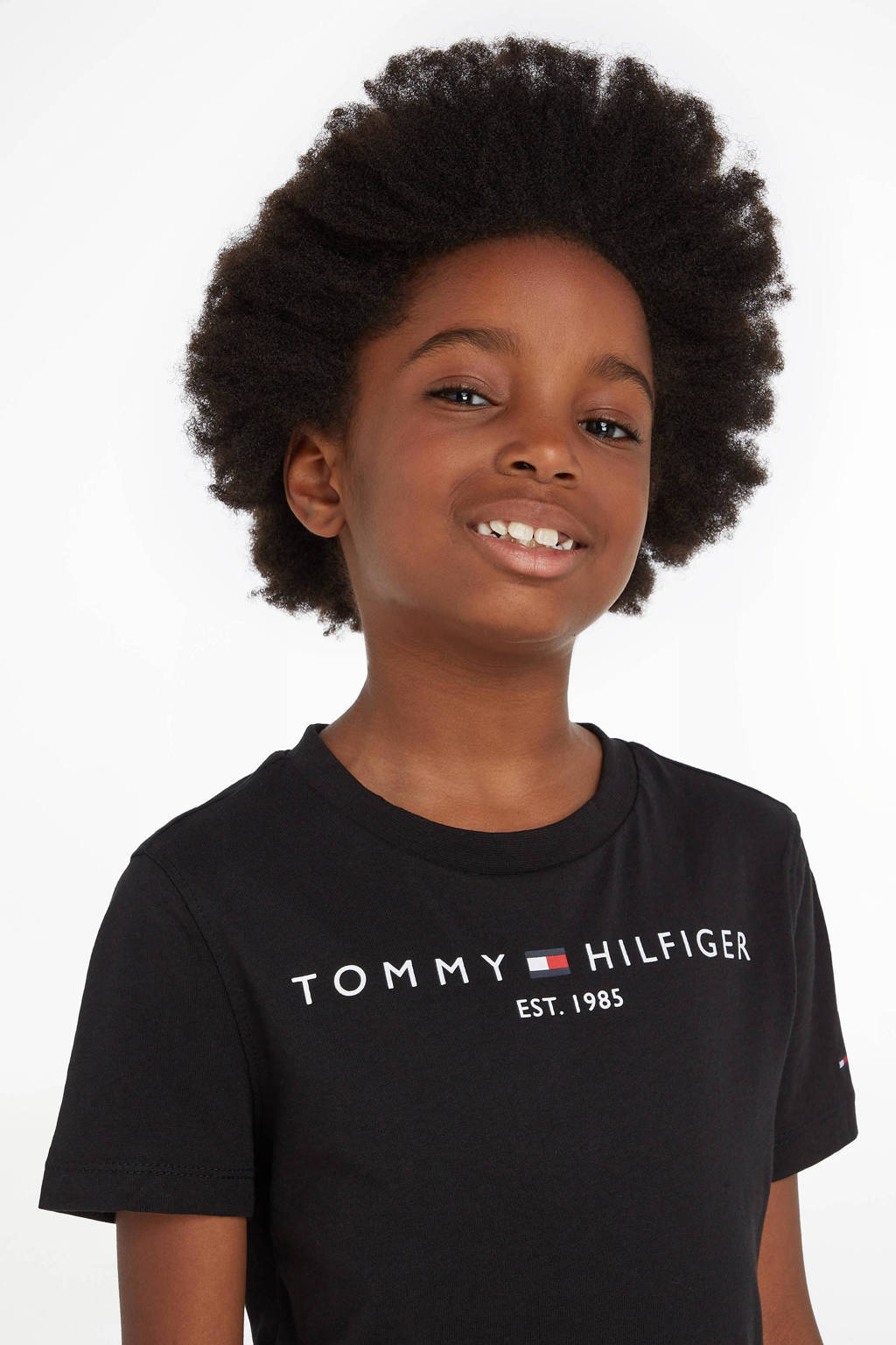 Tommy Hilfiger unisex T-shirt van katoen zwart
