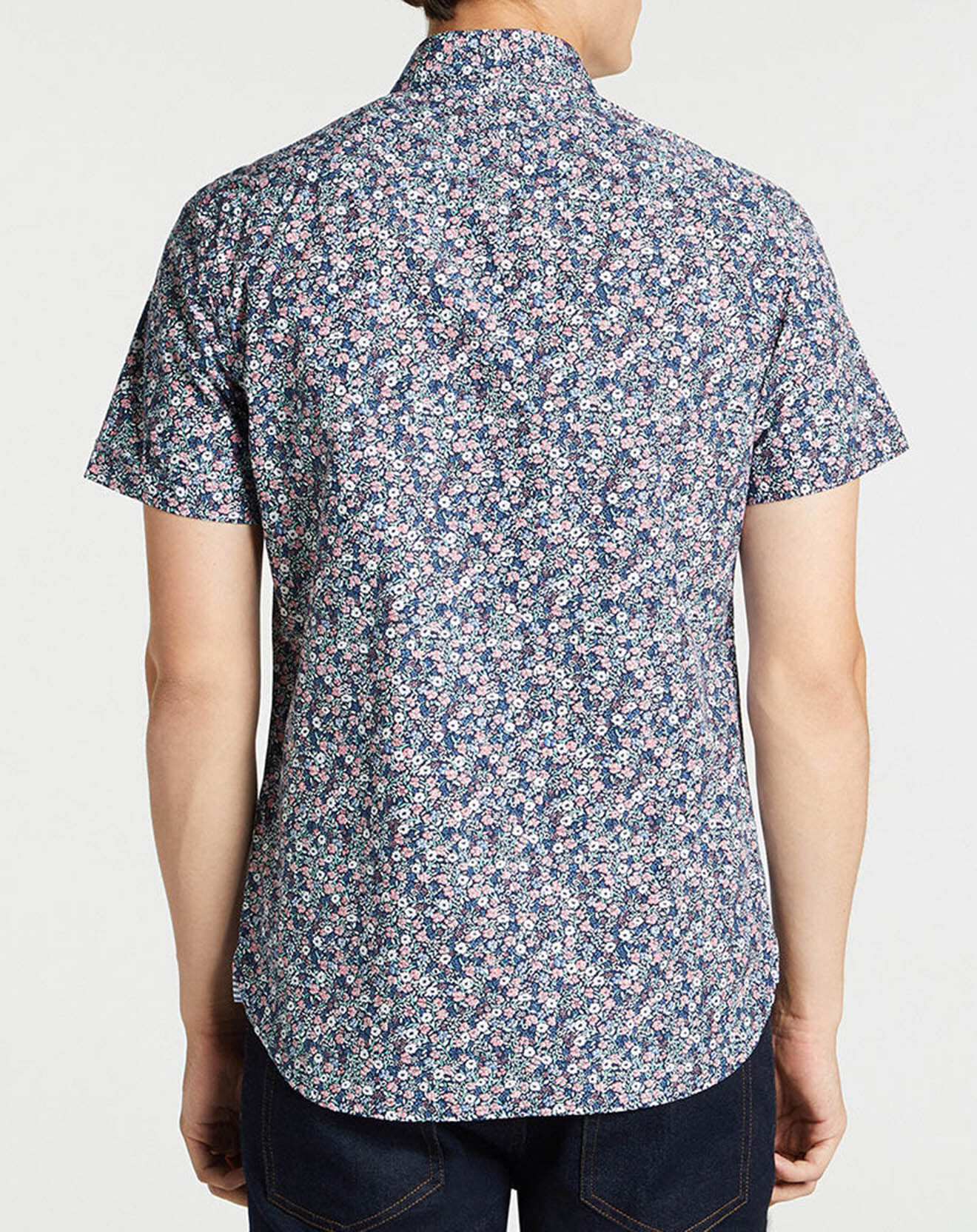 Tommy Hilfiger Chemise slim fit Coton Bio à fleurs bleu marine