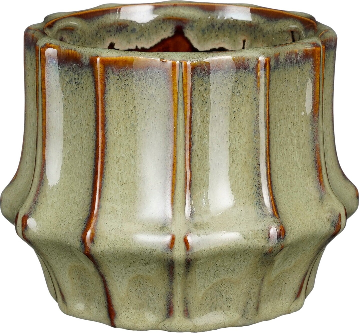 Mica Decorations bloempot Sanna groen D 13,5 H 11 cm