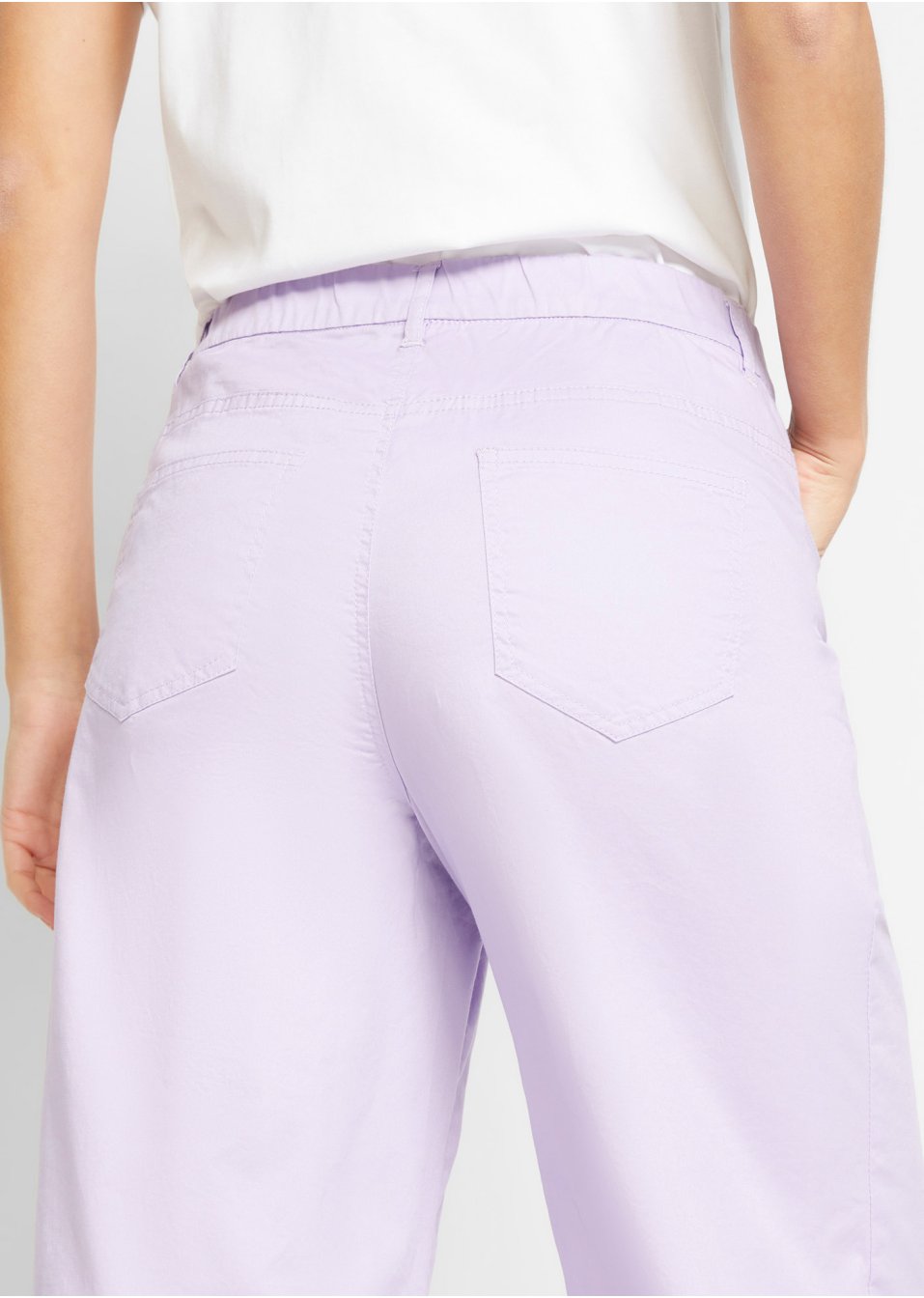Pantalon twill avec jambes larges et taille confortable