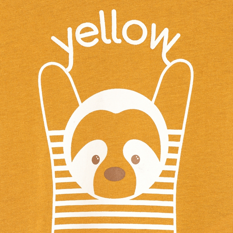 T-shirt ludique couleur jaune bébé garçon