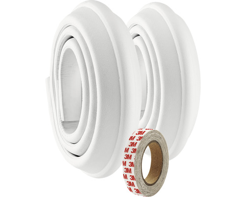 Zachte klevende randbeschermer, wit, 1 m, 2 stuks