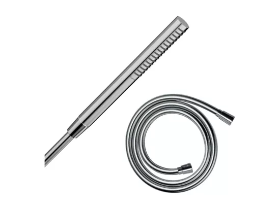Pommeau de douche HANSGROHE Pulsify S 100 EcoSmart chromé + flexible de douche 1,25 m HANSGROHE Isiflex chromé