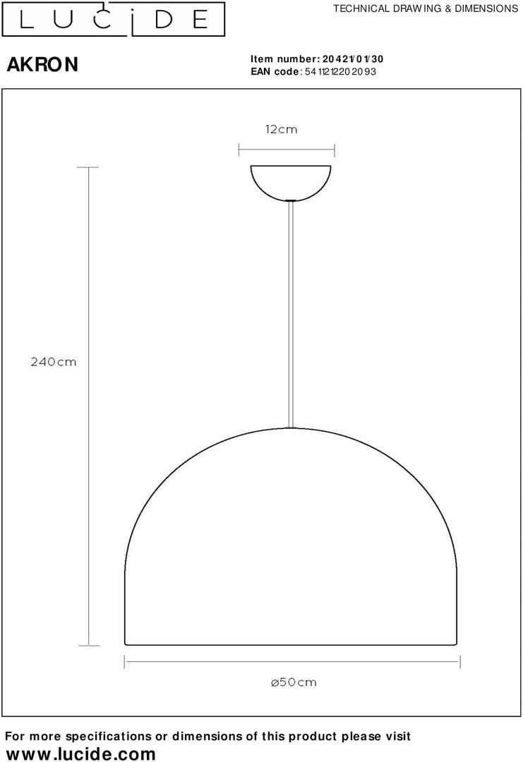 Lucide   Akron Hanglamp