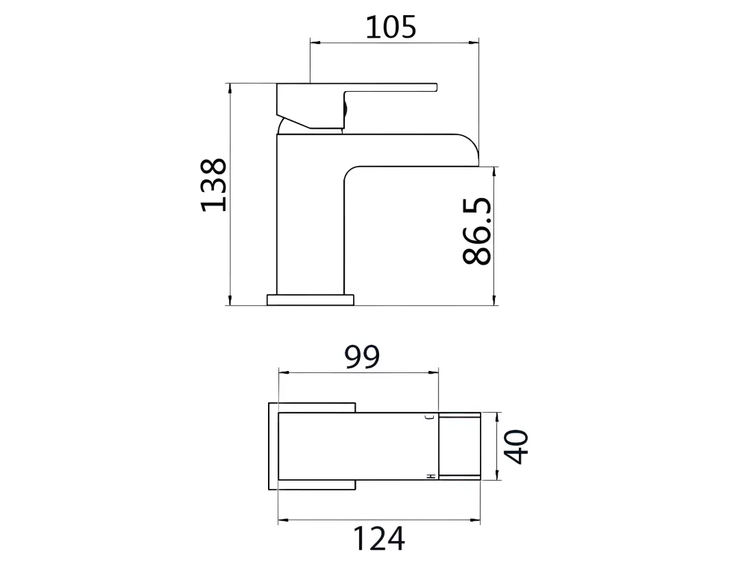 Robinet mitigeur lavabo cascade TANO noir mat
