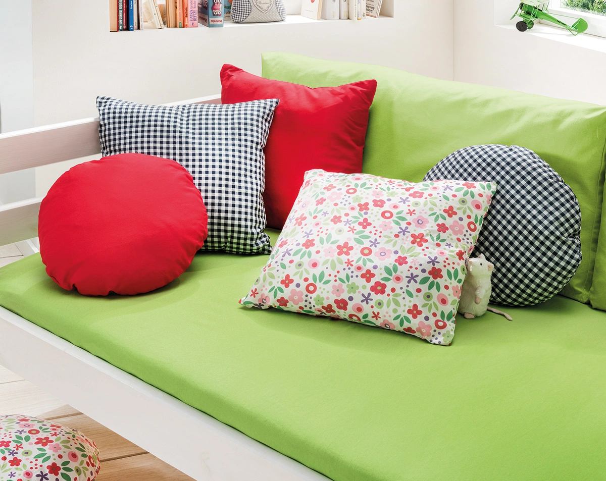 Kissen Infanskids eckig (Farbe: blau kariert)