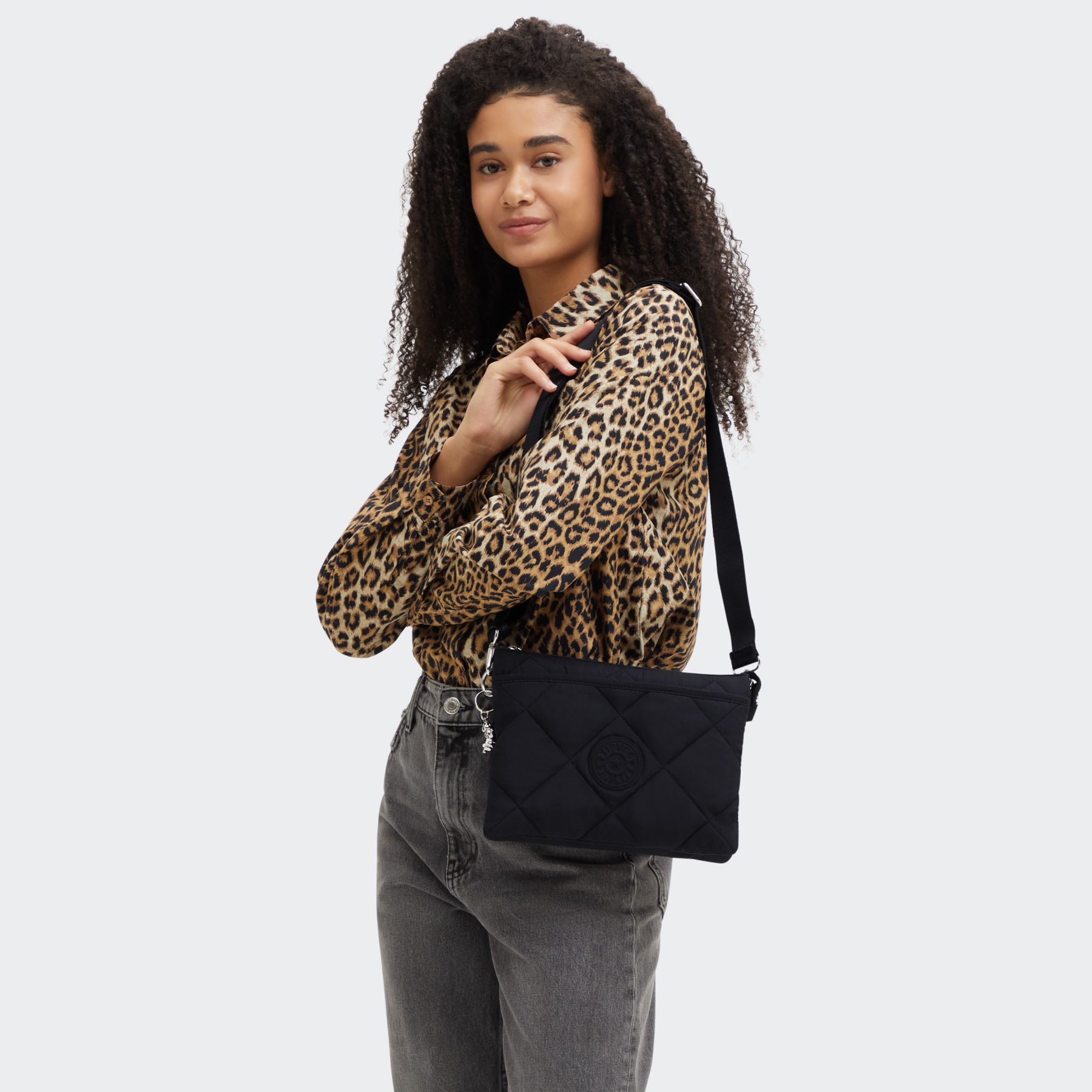 RIRI L Grand sac à bandoulière ajustable amovible - Cosmic Black Quilt